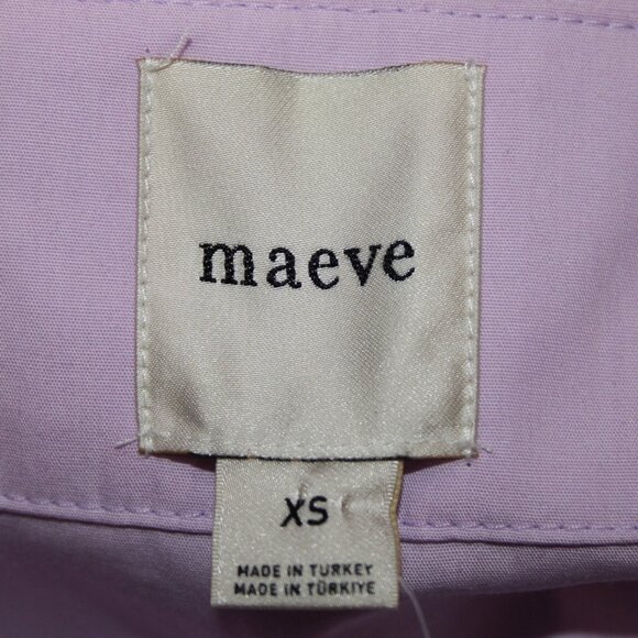 Maeve Dress NEW $148 Sz XS Lavender Purple Buttons 100% Cotton Dress - Picture 10 of 15